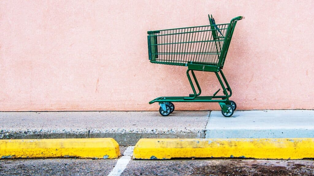 An abandoned shopping cart.