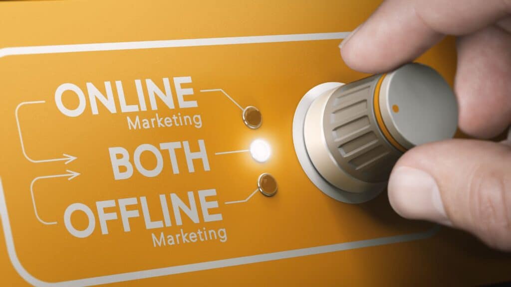 Online and offline advertising illustration