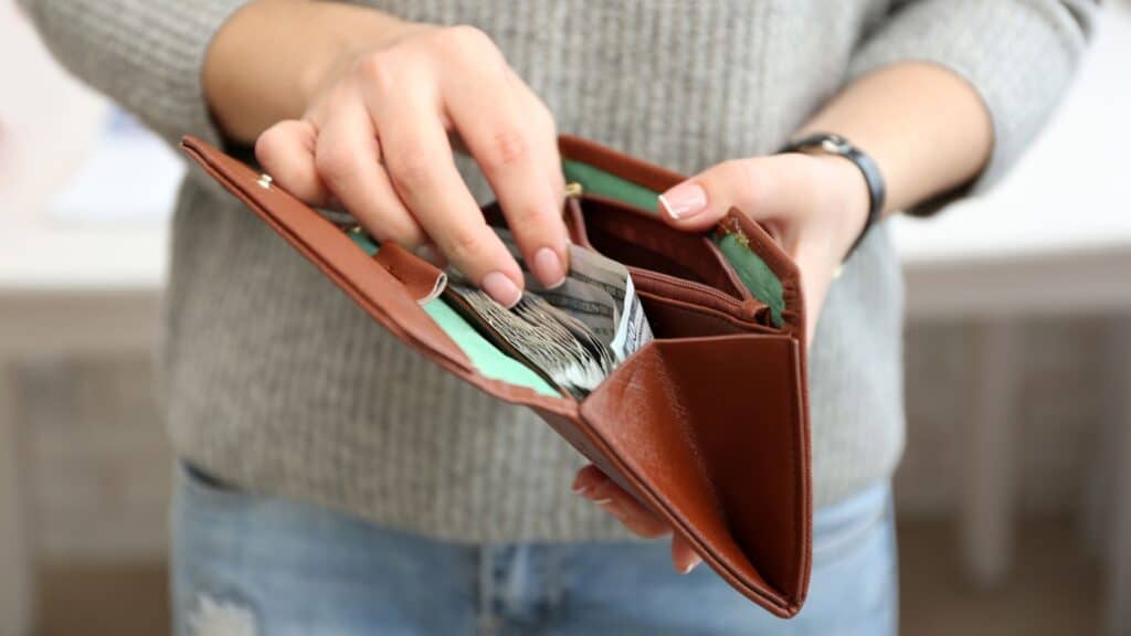 A wallet full of cash.