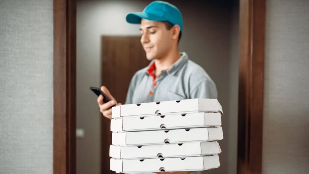 Pizza delivery worker.
